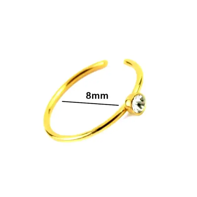 پیرسینگ نقره زنانه مدل حلقه ای نگین دار