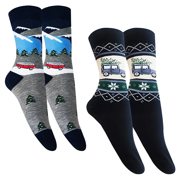 جوراب ساق بلند مردانه تن پوش هنگامه مدل پنبه کوهستان مجموعه 2 عددی