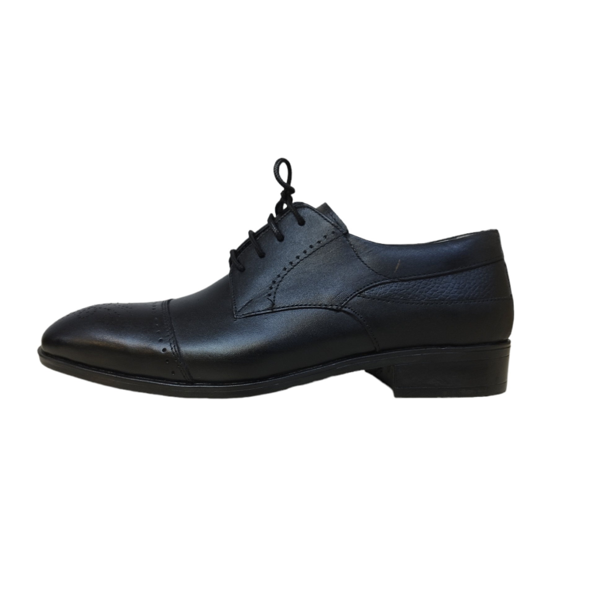 کفش مردانه مدل قاپاخ 025 بندی01 05 چرم طبیعی رنگ مشکی