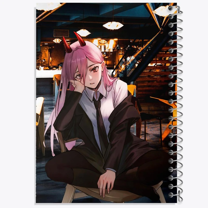 دفتر نقاشی 50 برگ خندالو مدل پاور انیمه مرد اره ای Chainsaw Man کد 17875