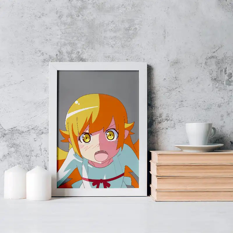 تابلو خندالو مدل شینوبو اوشینو انیمه مونوگاتاری کد 16221