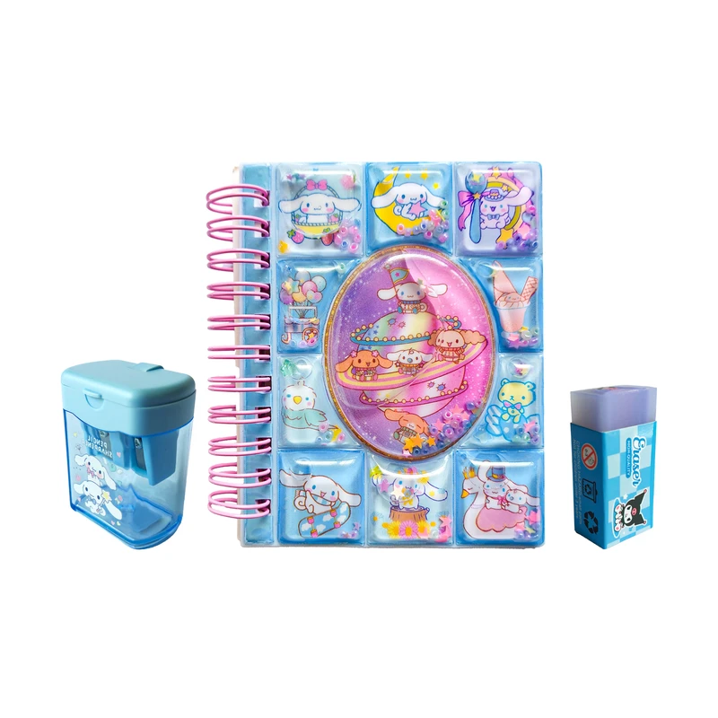 دفترچه یادداشت 30 برگ مدل آکواریومی طرح کرومی به همراه تراش و پاک کن