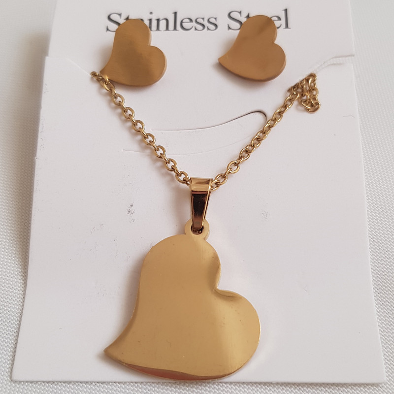 نیم ست زنانه مدل قلب استیل 3223