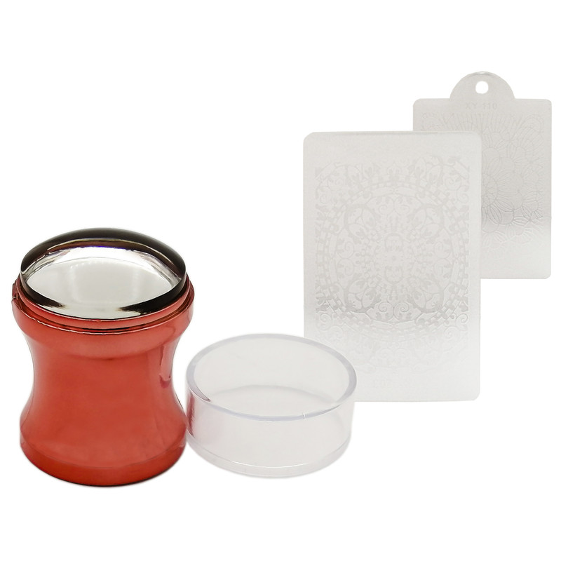 مهر ناخن و شابلون طراحی مدل XY-110 مجموعه 2 عددی