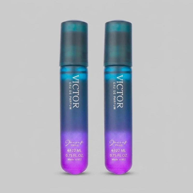 عطر جیبی مردانه ژک ساف مدل ویکتور حجم 22 میلی لیتر بسته 2 عددی