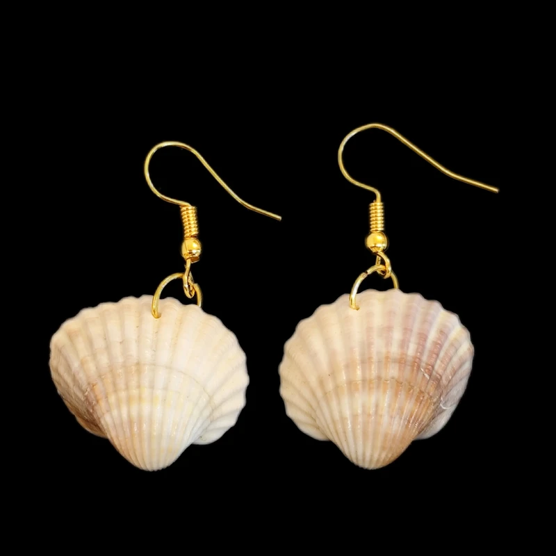 گوشواره آویز زنانه مدل صدف دریایی ژورنالی