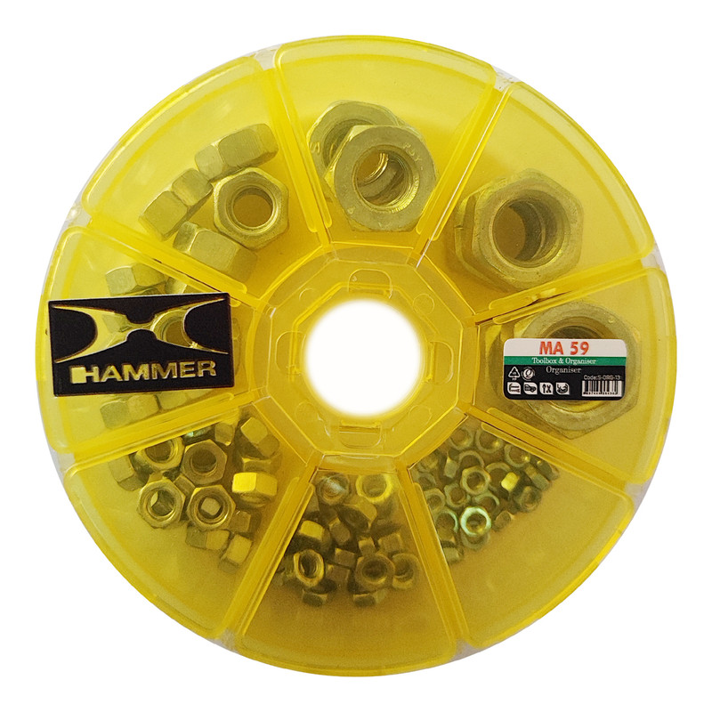 مهره هامر مدل شش ضلعی آهنی کد MULTI HEX بسته 100 عددی