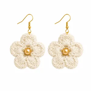 Handmade Crochet Flower Earrings