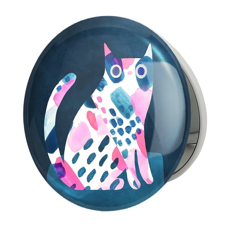 آینه جیبی خندالو طرح گربه مدل تاشو کد 5211 