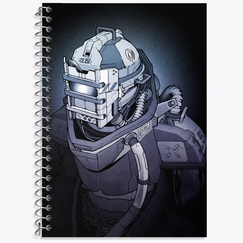 دفتر زبان 50 برگ خندالو مدل دو خط طرح بازی دد اسپیس (Dead Space) کد 34985