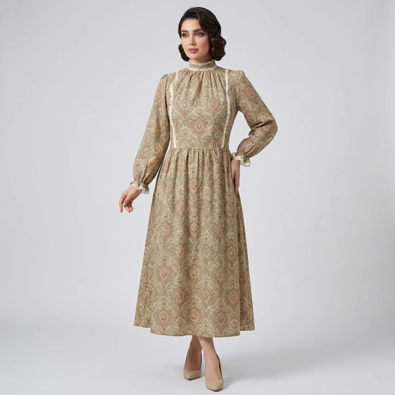 پیراهن یقه ایستاده زنانه مدل 4405
