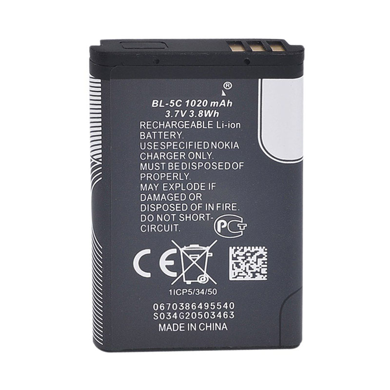 باتری موبایل مدل BL-5C ظرفیت 1020 میلی آمپر ساعت مناسب برای گوشی موبایل نوکیا 105                     غیر اصل