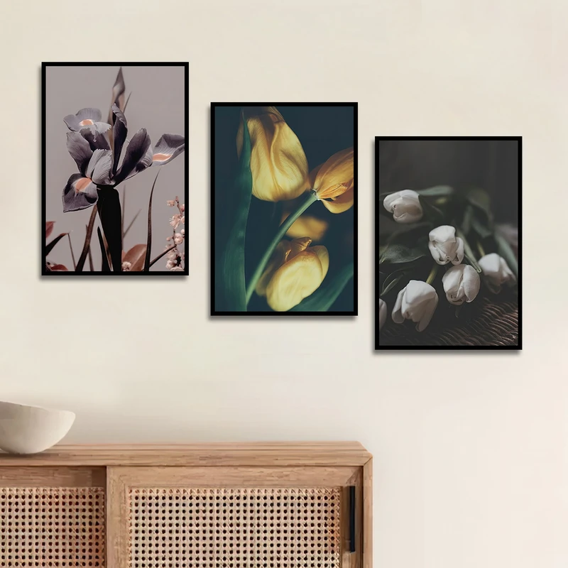 تابلو بکلیت طرح مدرن طبیعت مدل شاین اکلیلی B-1722 مجموعه 3 عددی