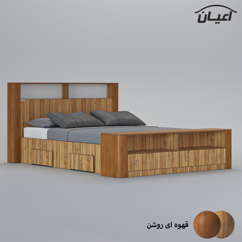 تخت خواب دونفره اعیان مدل FH822 سایز 160x200 سانتی متر