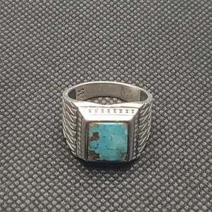 انگشتر نقره مردانه مدل سنگ فیروزه نیشابوری کد P6600