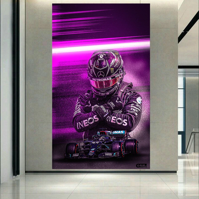 تابلو بوم طرح فرمول یک مدل Lewis Hamilton کد AR2671