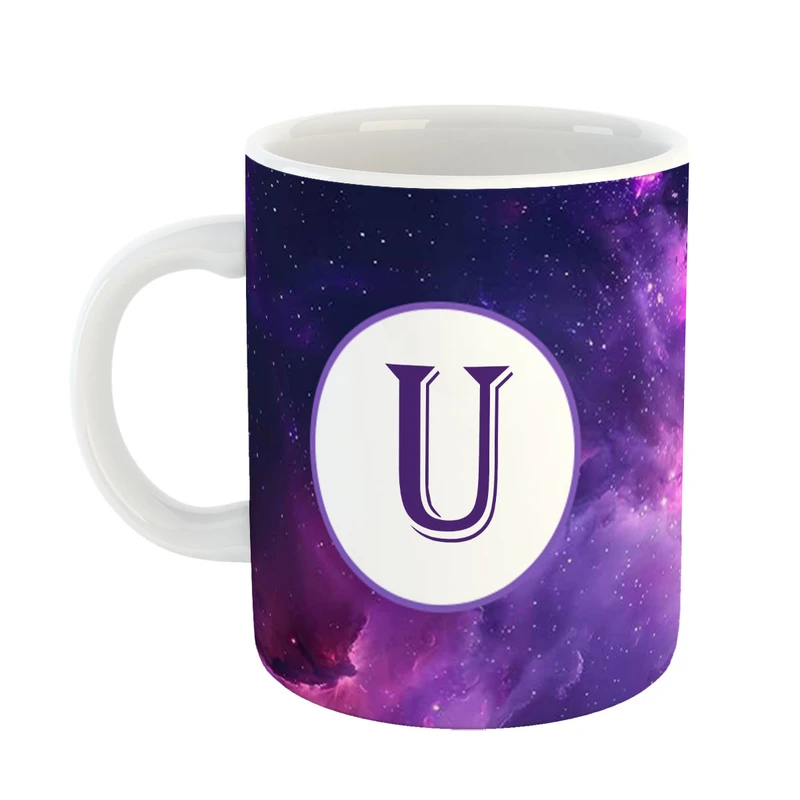 ماگ پادآفرین مدل فانتزی طرح حرف U کد 17