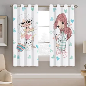 پرده نیروانا طرح دختر کودک مدل هازان کد 8233 سایز 140×200 سانتی متر