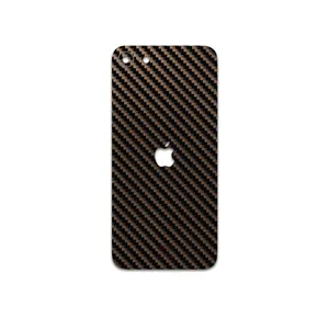 MAHOOT Glossy-Brown-Fiber Cover Sticker for Apple iPhone SE 2022