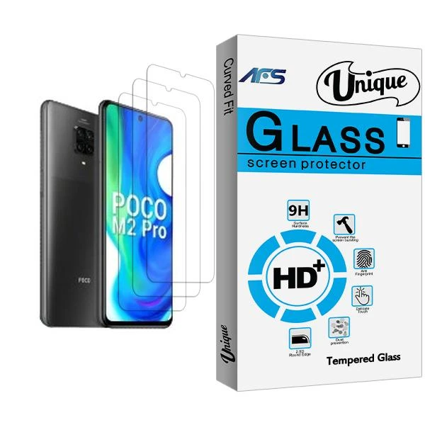 محافظ صفحه نمایش ای اف اس مدل Unique Glass MIX003 مناسب برای گوشی موبایل شیائومی Poco M2 Pro بسته سه عددی