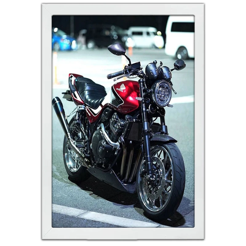 تابلو بکلیت طرح موتور سنگین هوندا HONDA CB400 مدل W-po1592 فریم سفید