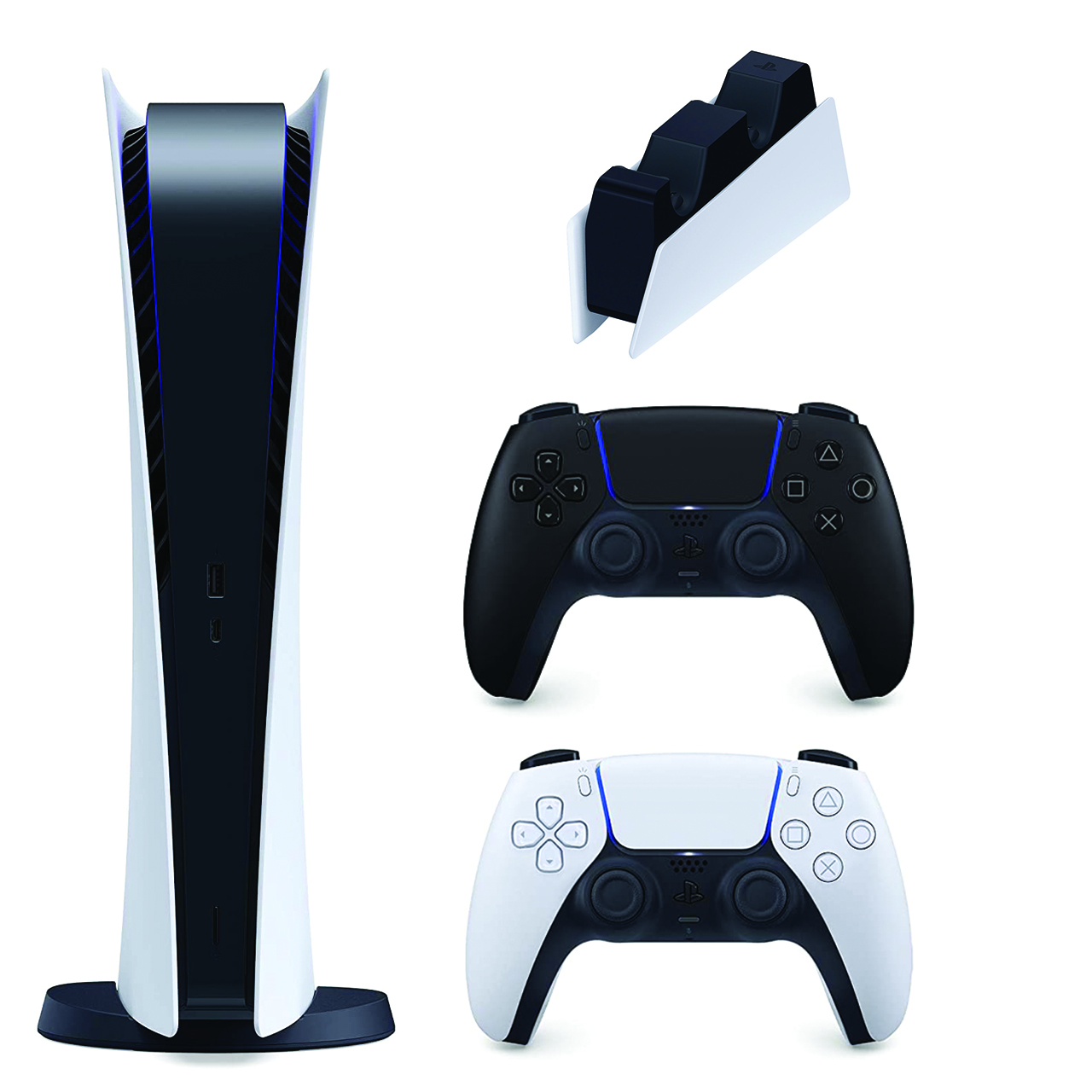 مجموعه کنسول بازی سونی مدل PlayStation 5 Digital ظرفیت 825 گیگابایت به همراه دسته اضافه و پایه شارژر