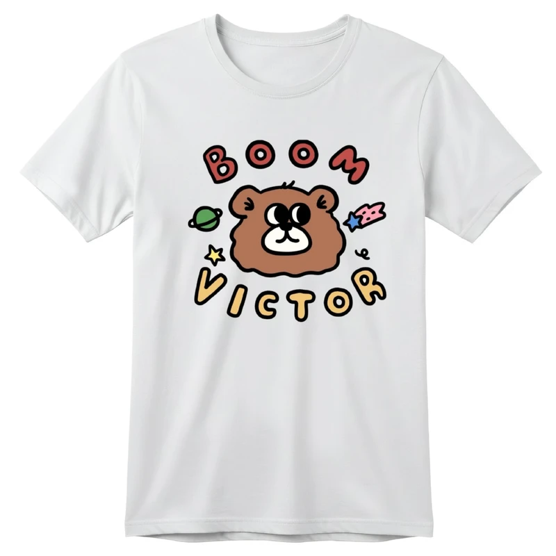 تی‌شرت آستین کوتاه بچگانه مدل خرس و نوشته کد v33 