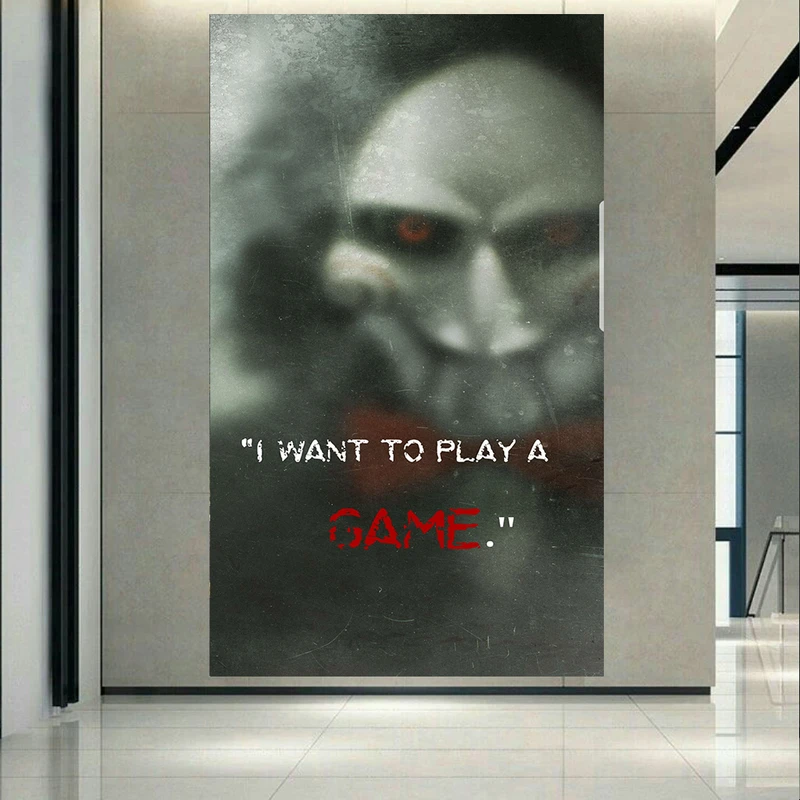 تابلو بوم طرح فیلم Jigsaw مدل I Want to Play a Game کد AR2809