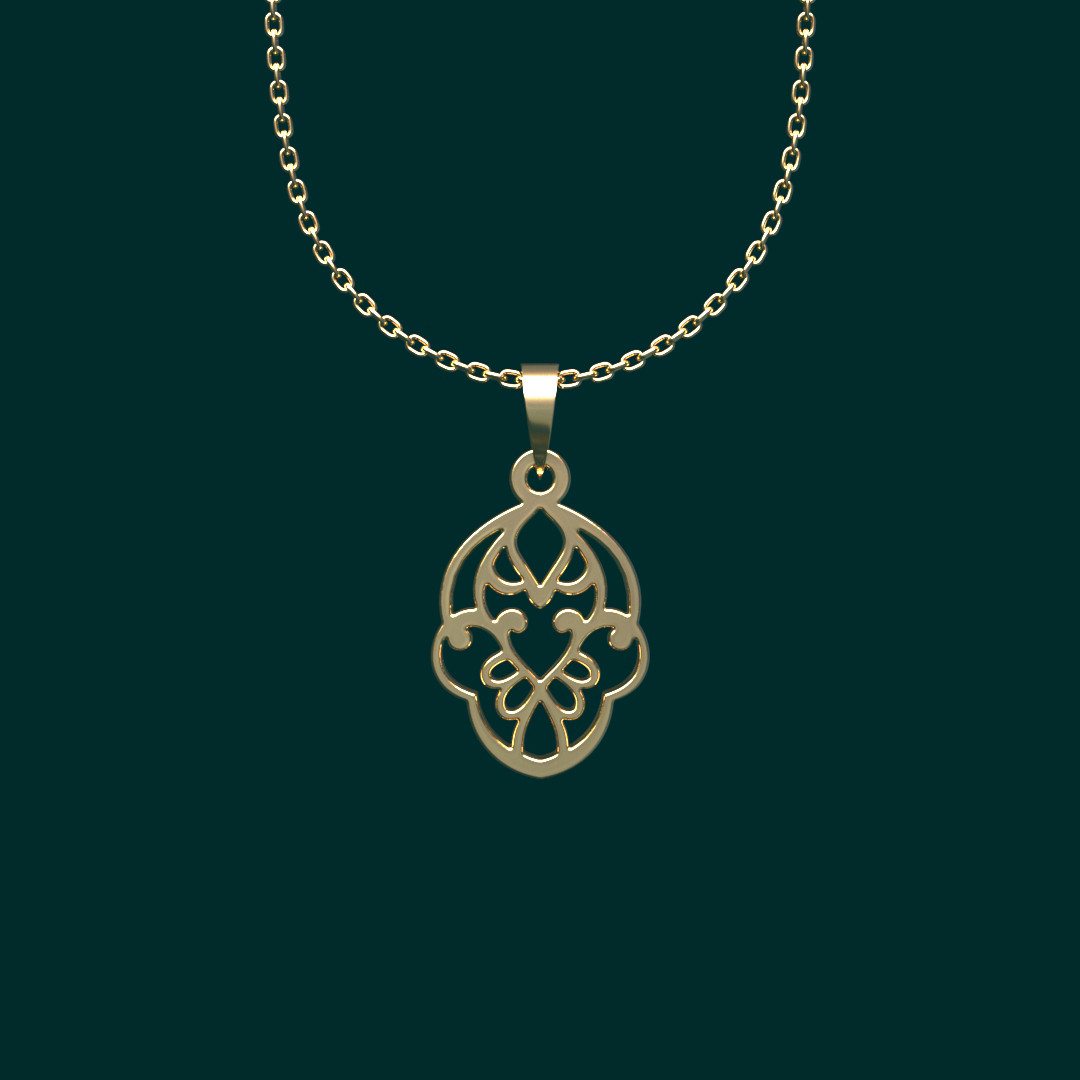 گردنبند طلا 18 عیار زنانه مدوپد مدل هندسی کد TT2-1-1196