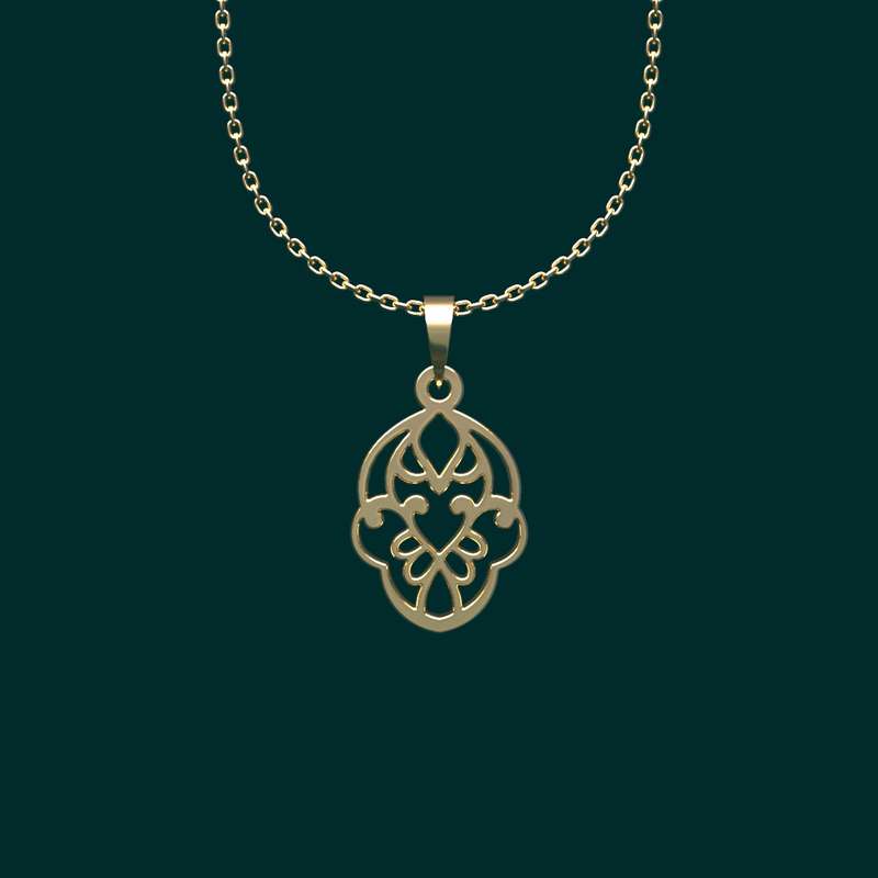 گردنبند طلا 18 عیار زنانه مدوپد مدل هندسی کد TT2-1-1196