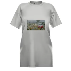 تی شرت لانگ  آستین کوتاه زنانه زنانه مدل اتوبوس