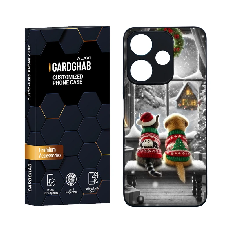 کاور گارد قاب علوی مدل دورژله ای هنری مناسب برای گوشی موبایل شیائومی Redmi 13 4G / 5G