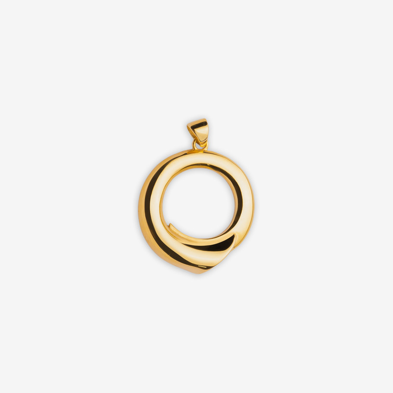 آویز گردنبند طلا 18 عیار زنانه گلدم طرح دایره تو خالی کد PE145001