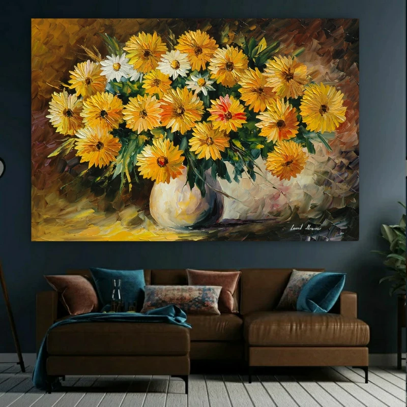 پوستر طرح نقاشی آبرنگی مدل گل بابونه کد FP10215