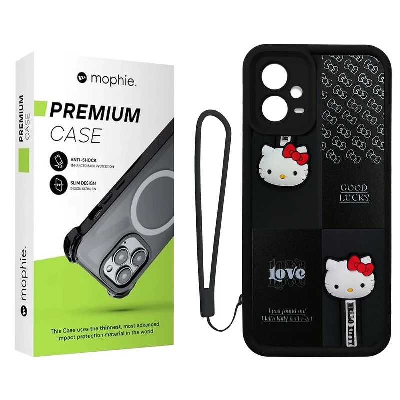 کاور موفی مدل Silicone Puffer Hello Kitty Strap مناسب برای گوشی موبایل شیائومی Note 12 Pro 5G به همراه بند