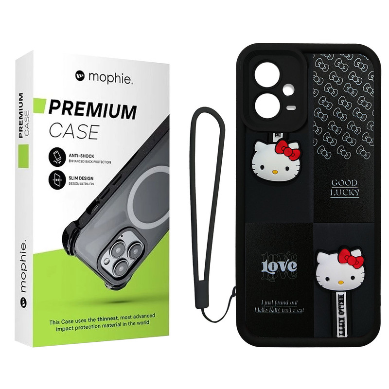 کاور موفی مدل Silicone Puffer Hello Kitty Strap مناسب برای گوشی موبایل شیائومی Note 12 Pro 5G به همراه بند