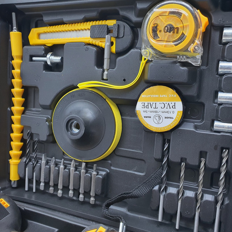 دریل پیچ گوشتی شارژی چکشی مدل 36V-BRUSHLESS مجموعه 29 عددی