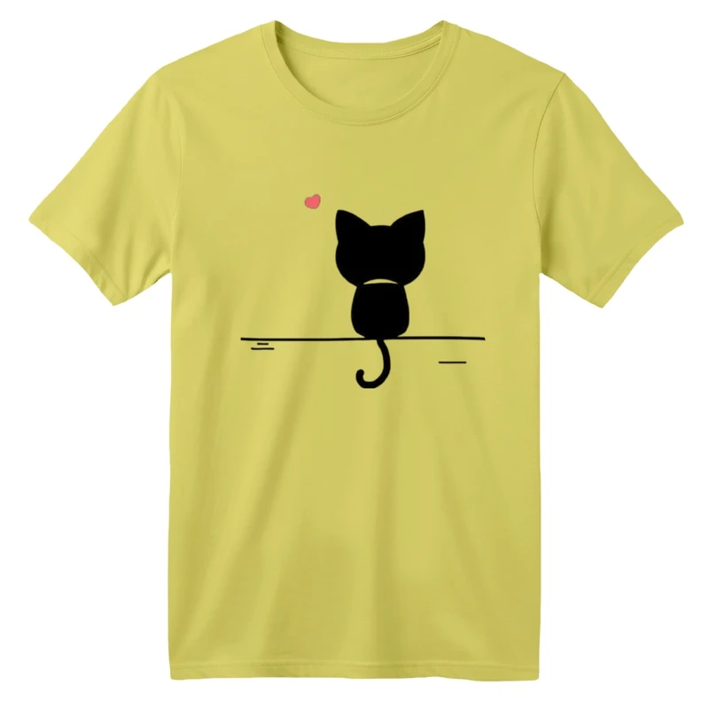 تی شرت آستین کوتاه بچگانه مدل گربه سیاه