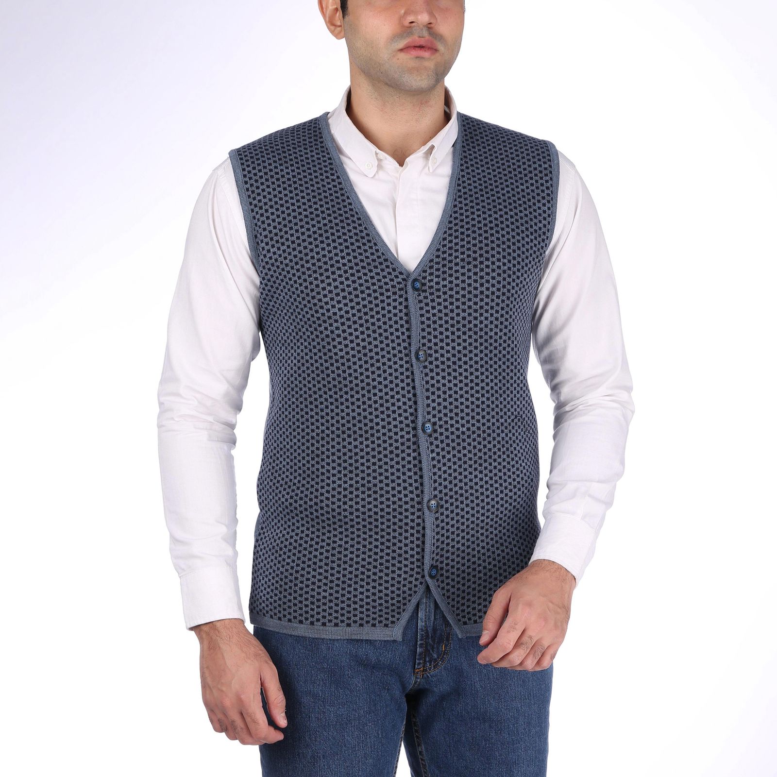 ژیله مردانه تریکو پاییزان مدل J800 رنگ سرمهای -  - 37