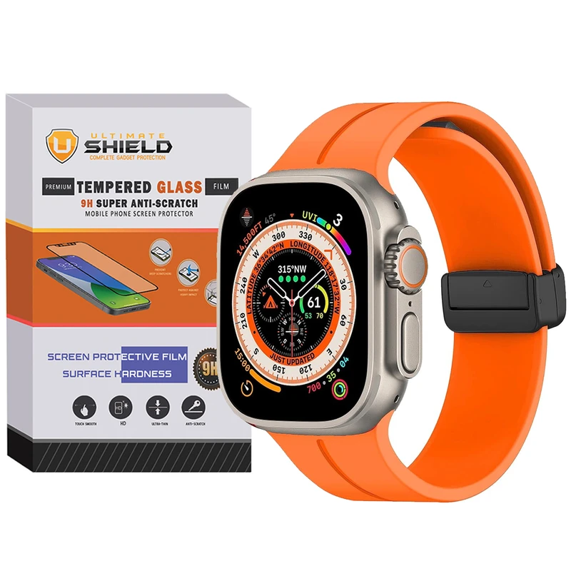بند آلتیمیت شیلد مدل Magnetic-ORG-UL مناسب برای ساعت هوشمند الترا T1000 Ultra 49mm