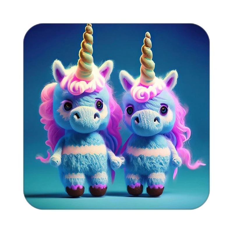 زیر لیوانی کاکتی طرح اسب تک شاخ و یونیکورن مدل mp28979