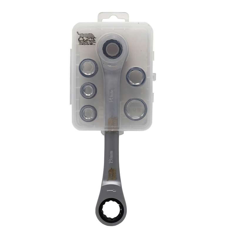 آچار دو سر رینگی جغجغه مدل بلک بول کد YP-08-19MM سایز 8-19 میلیمتر مجموعه 6 عددی