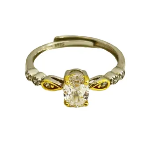 انگشتر نقره زنانه مدل سولیتر 4 چنگ طرح جواهر