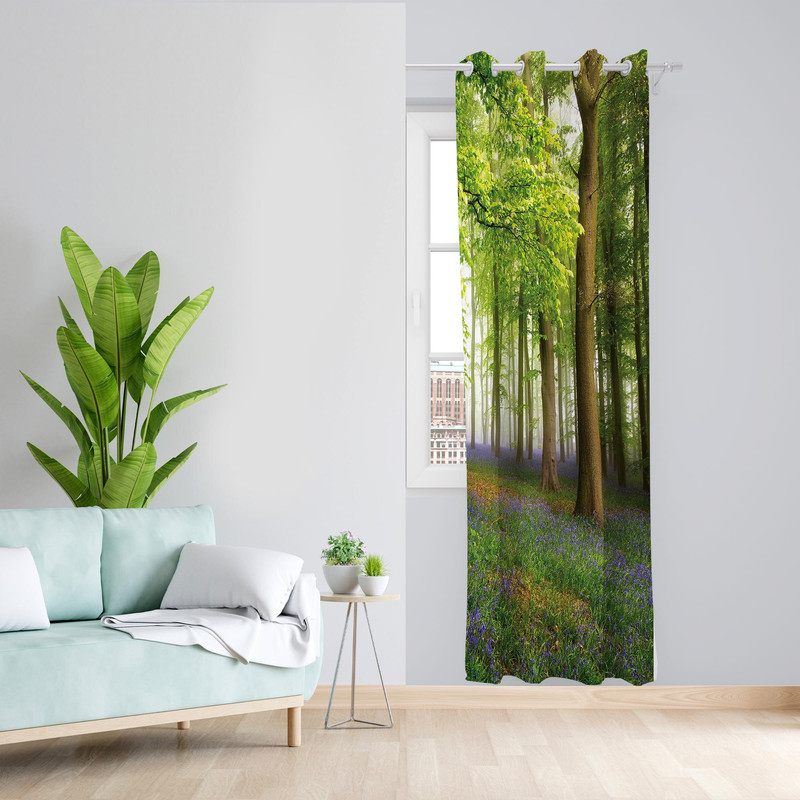 پرده مدل طبیعت مخمل پانچی کد 1089 سایز 140x200 سانتی متر