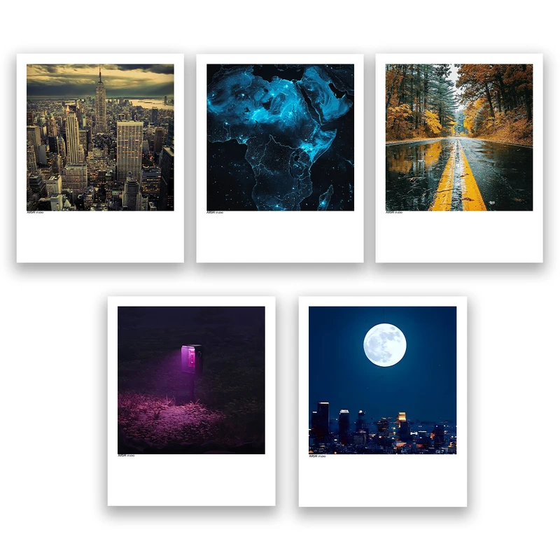 آویز تزیینی عرش مدل فانتزی منظره شهر کد Asa1017 مجموعه پنج عددی