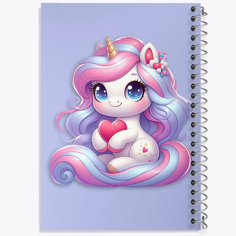 دفتر مشق 100 برگ خندالو طرح اسب تک شاخ کد F2871