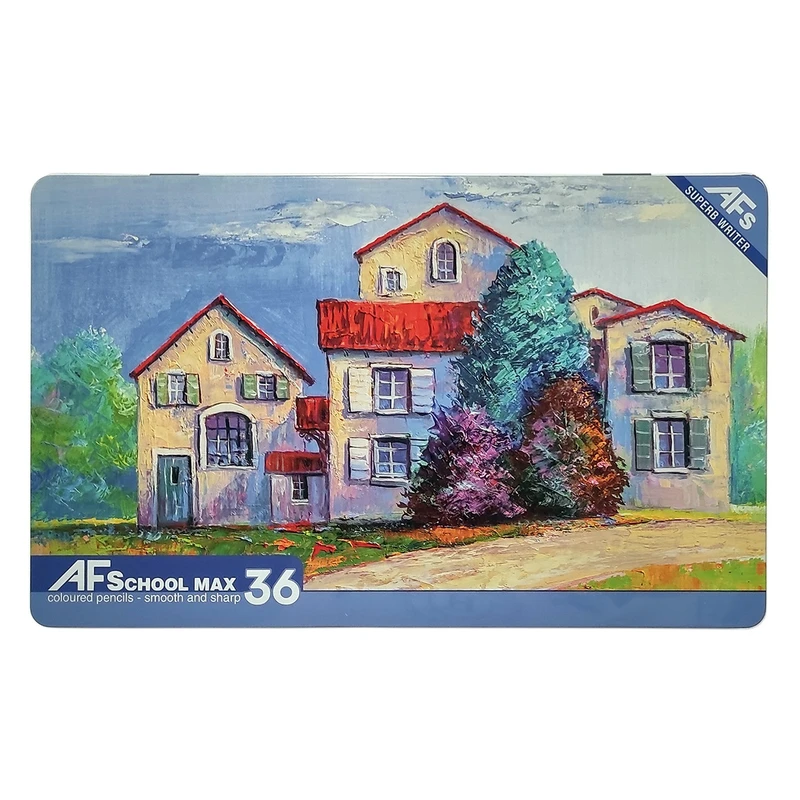 مداد رنگی 36 رنگ ای اف اسکول مکس مدل خانه‌های روستایی کد 301004