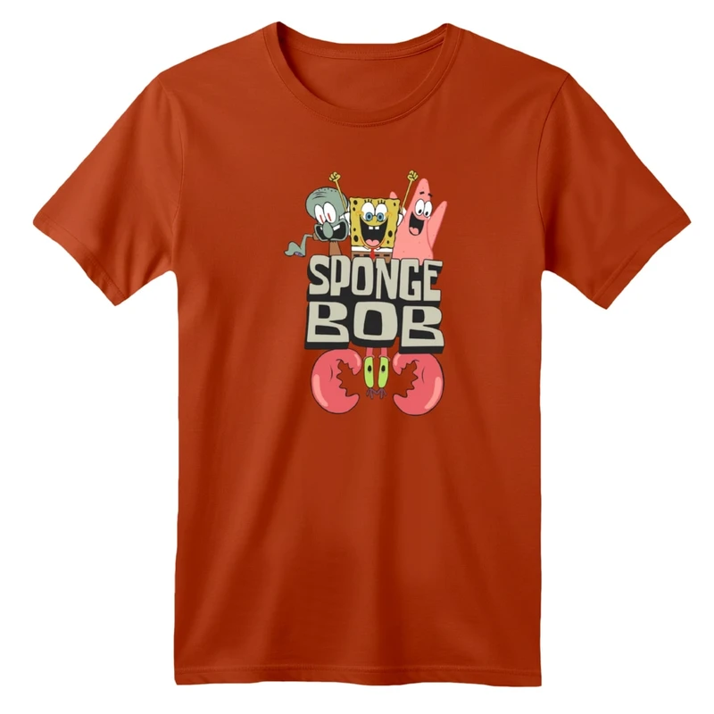 تی شرت آستین کوتاه بچگانه مدل باب اسفنجی و دوستان کد 2