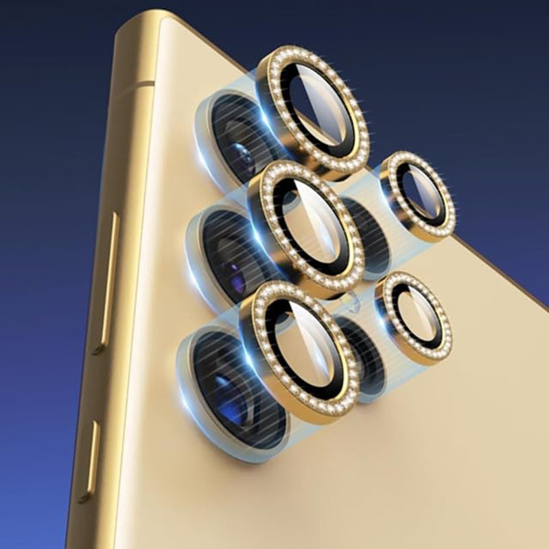 محافظ لنز دوربین شیشه ای راینو مدل Diamond Ring مناسب برای گوشی موبایل سامسونگ Galaxy S24 Ultra / Galaxy S23 Ultra