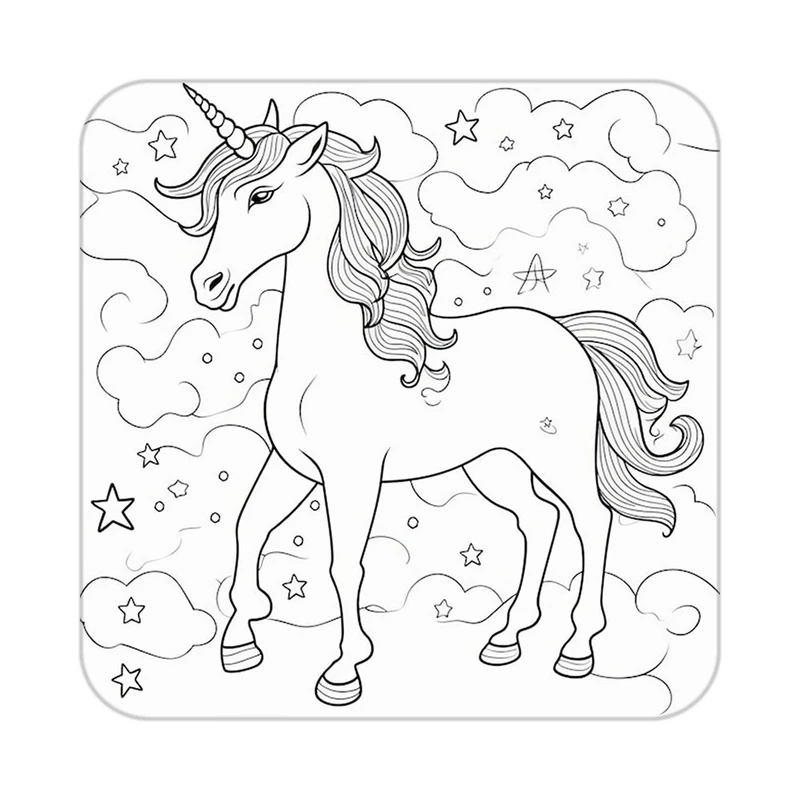 زیر لیوانی کاکتی طرح اسب تک شاخ و یونیکورن مدل mp31282